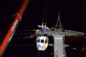 Koelner Seilbahn Gondel blieb haengen Koeln Linksrheinisch P936